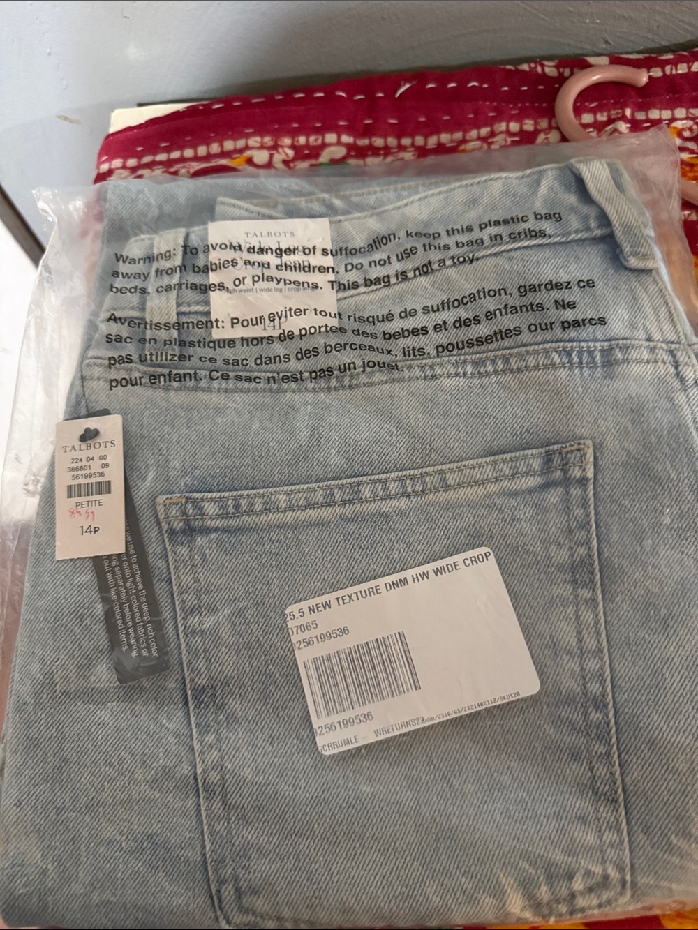 Talbots Petite Light Blue Wide Crop Jeans